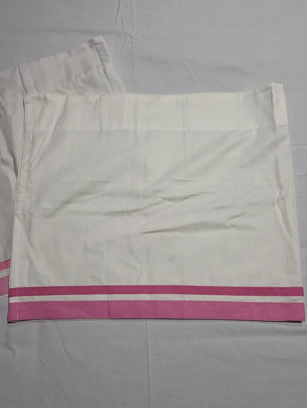 Pottery Barn Kids Harper White Pink Trim Valances Set of 2